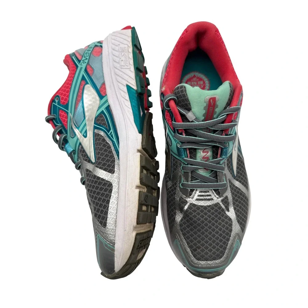 Brooks Ravenna 7 Running Shoes Womens 10 Grey Teal Pink Good Stability Sneakers